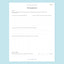Blank questionnaire or survey on a light blue background