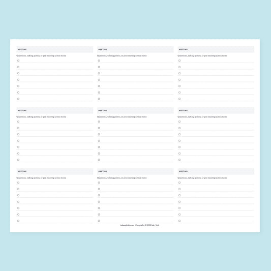 Sheet of paper with a checklist on a light blue background