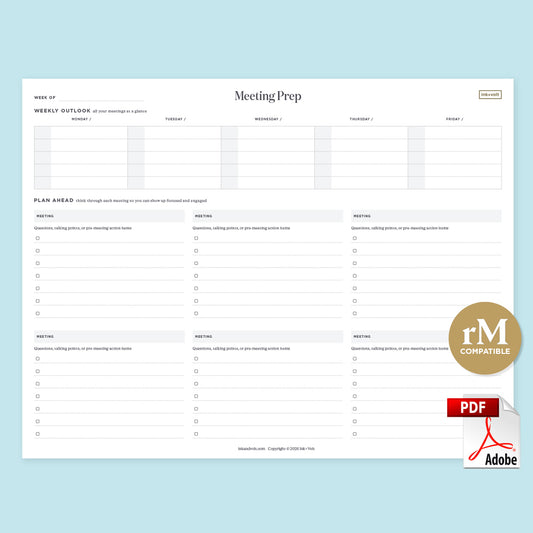 Ink+Volt Meeting Prep Digital Worksheet