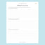 Sheet of paper with text prompts for building a yearly theme on a light blue background